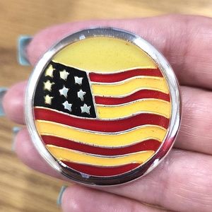 Vintage Liz Claiborne USA Flag Badge Pin